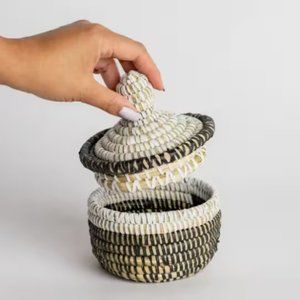 Hand Woven Small Basket with Lid